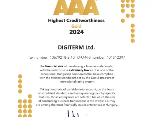 Digiterm Receives the Prestigious Dun & Bradstreet Gold AAA Certificate Again This Year