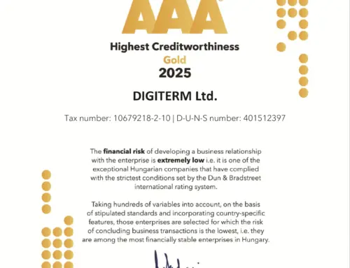 ¡Digiterm recibe el certificado Gold AAA de Dun & Bradstreet por tercer año consecutivo!